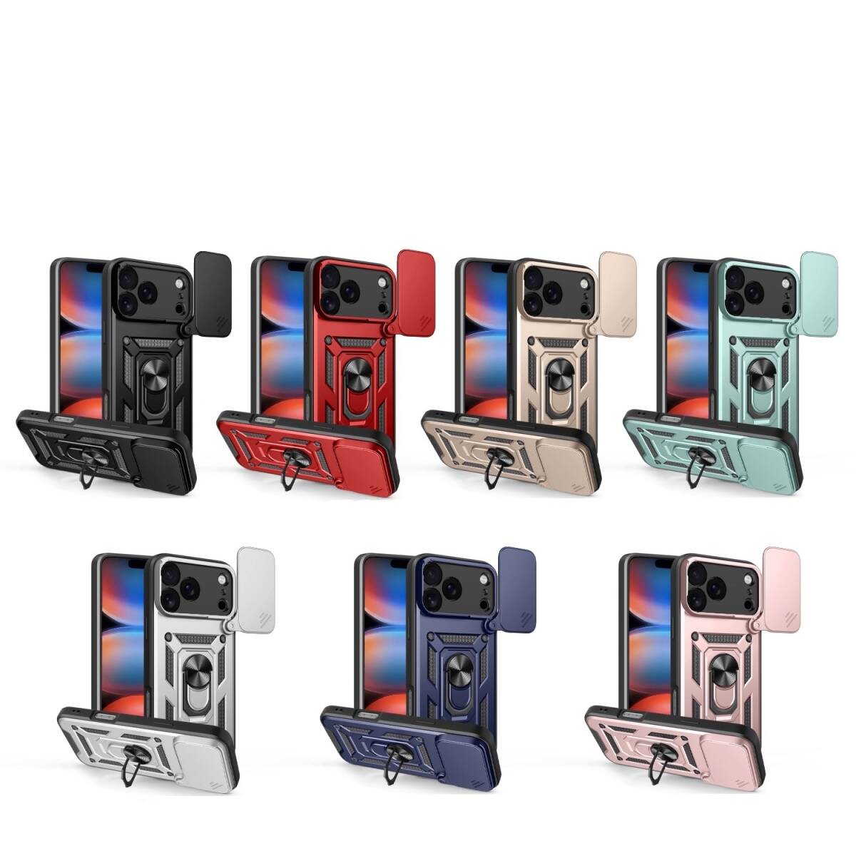 iPhone17 (6.3インチ) 用 ケース 順甲リング 磁気吸着 スタンド付き 衝撃吸収 防 保護カバー拍卖