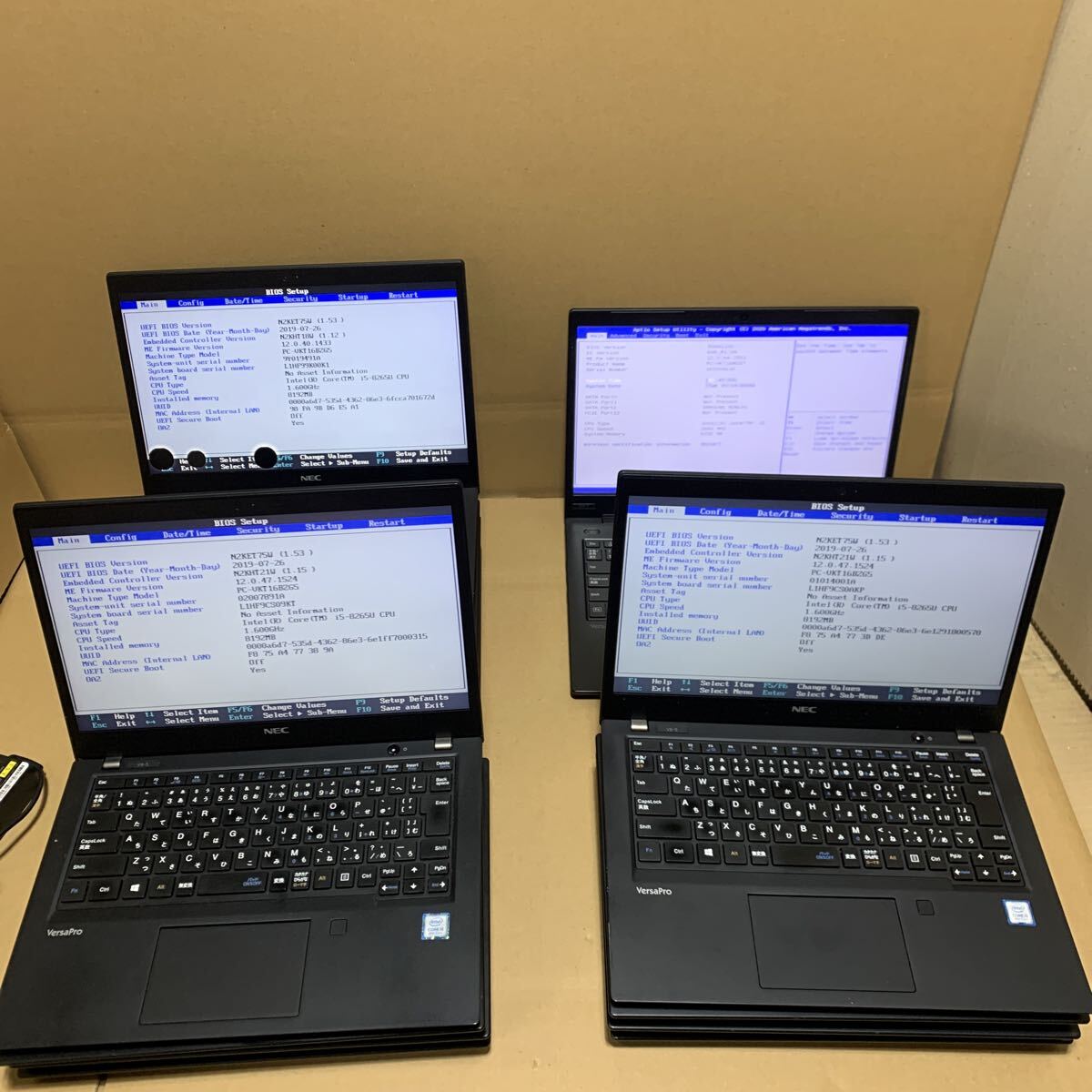 大量14台セット ジャンク品】NEC / VersaPro VKT16B-5 / PC-VKT16BZG5 /Core i5-8265U /メモリ8GB/SSD128GB/BIOS起動可/現状引き渡し/AC付 拍卖