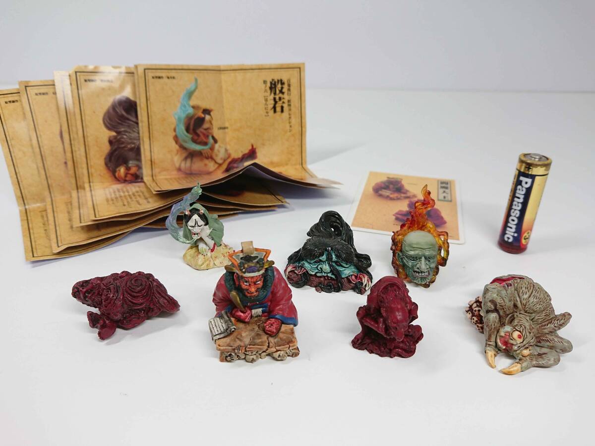 妖怪根付7種 閻魔大王/般若/そう原火/おとろし/鉄鼠/土蜘蛛 妖怪フィギュア 海洋堂拍卖