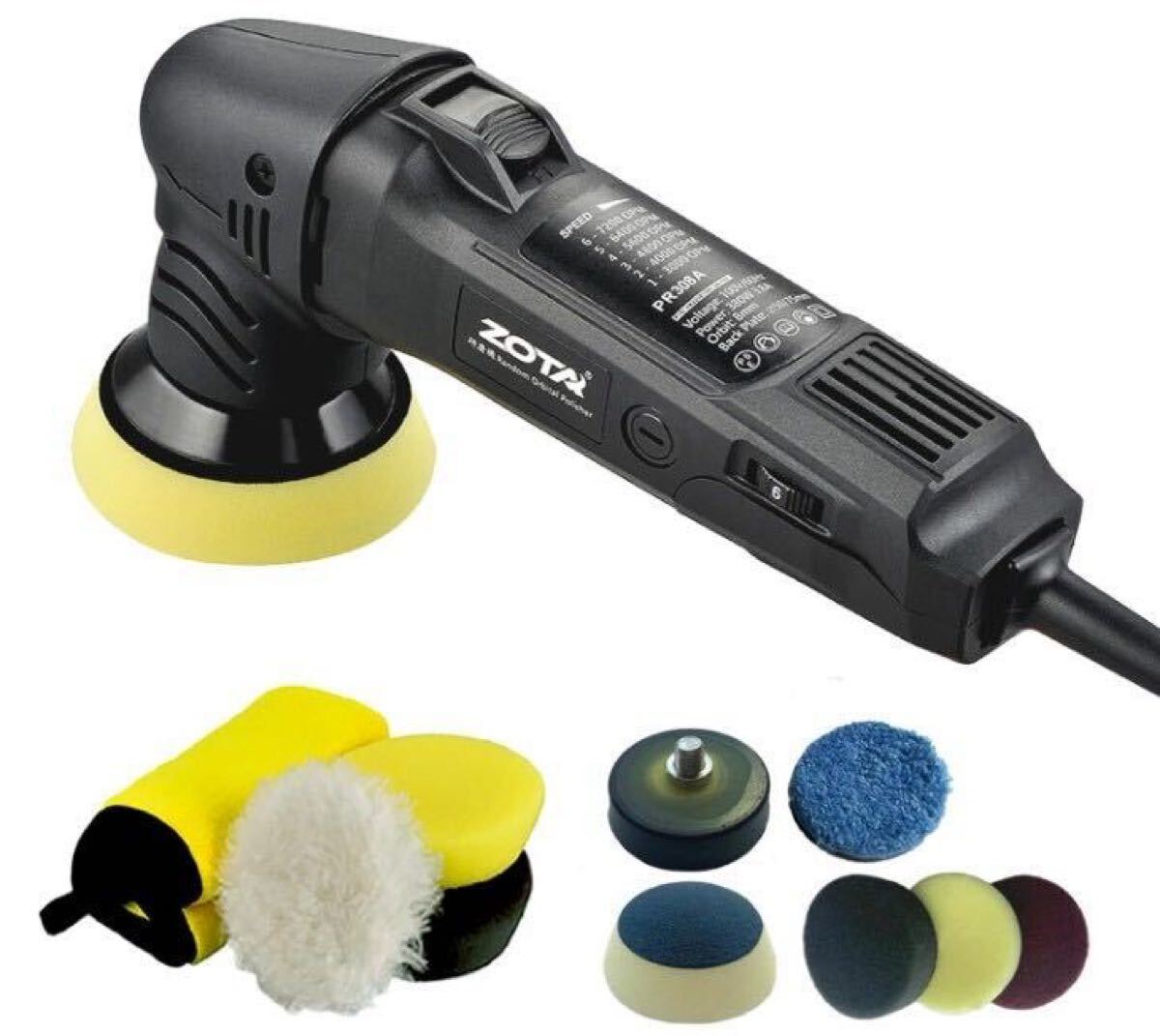 限定特価 限定Sale!! BB112 ZOTA 高品質ミニポリッシャー 6段変速 50mm/75mm 恒定回転速度 100V 小型 8mm ダブルアクション 全国基本送料拍卖