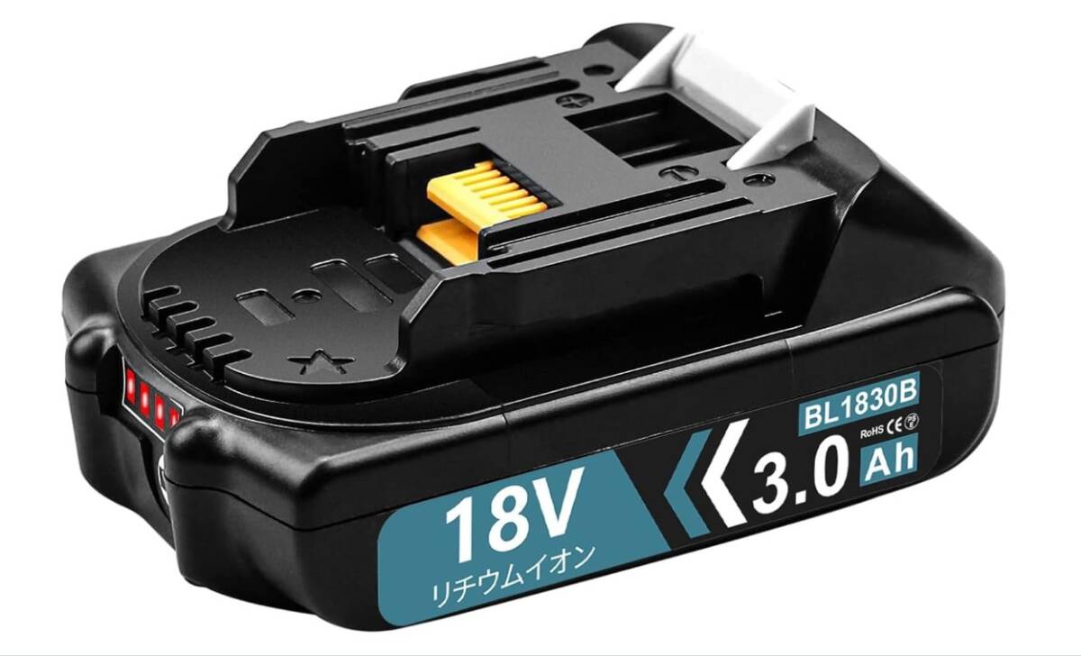 B165 VANKO 18v バッテリー マキタ互換 BL1830B 3000mAh 薄型 軽量化 LED残量表示・自己故障診断 PSE、CEマーク認証取得拍卖