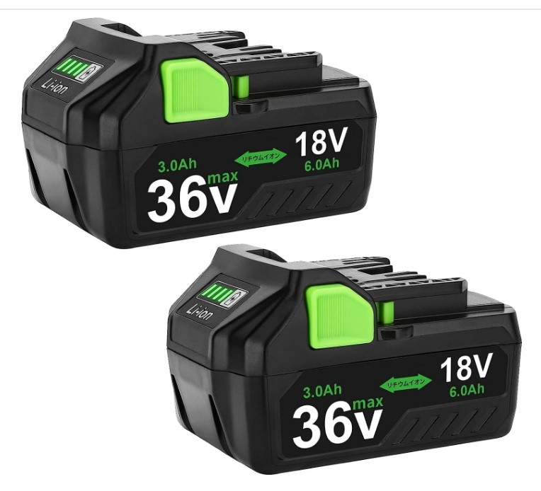 本日限定SALE D116 2個Set マルチボルト ハイパワーバッテリー 36v/18v 装着時 自動切替 BSL36A18 LED残量表示+ PSE安全認証取得拍卖