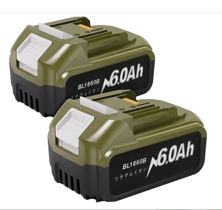 限定Sale!! D128【2個セット】マキタ互換18vバッテリー BL1860B 6.0Ah 長時間稼働 PSE認証済み 高品質 大容量 LED残量表示 拍卖