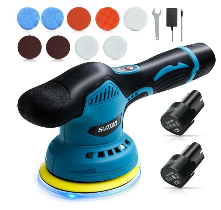 限定Sale D119 コードレスポリッシャー 充電式 即使用可能Set 電動ダブルアクション 車 バイク他 PG 高品質 バッテリ2個Set拍卖