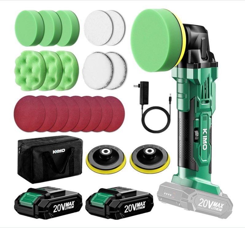 最短翌日 限定Sale!! D120 KIMO 電動ポリッシャー 高品質 充電式コードレス 2.0Aバッテリー 2個Set 6段変速 QM-5005 研磨 軽量 車磨き他拍卖