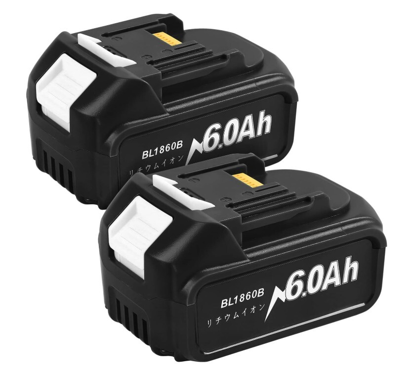 C133 マキタ大容量互換バッテリー BL1860B 高品質 18V 6.0Ah 6000mAh バッテリー (ブラック)拍卖