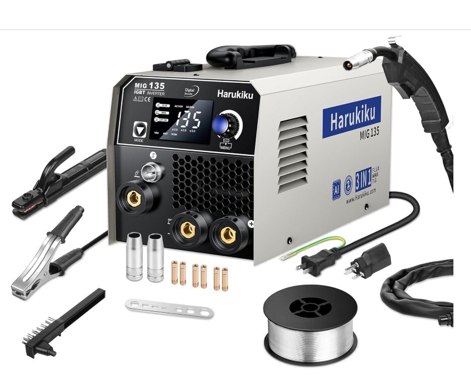 高品質 C32 MIG135ノンガス半自動溶接機 100V 200V兼用 130A出力 1台3役 ノンガスMIG/アーク溶接機/LIFT TIG対応拍卖