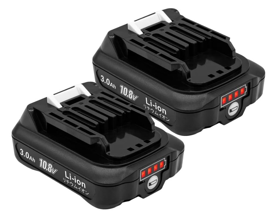 新品未使用 限定SALE!! C118 マキタ10.8vバッテリー互換 2個セット 3000mAh 大容量 BL1015他対応 電動工具 残量表示 PSE認定済み 拍卖