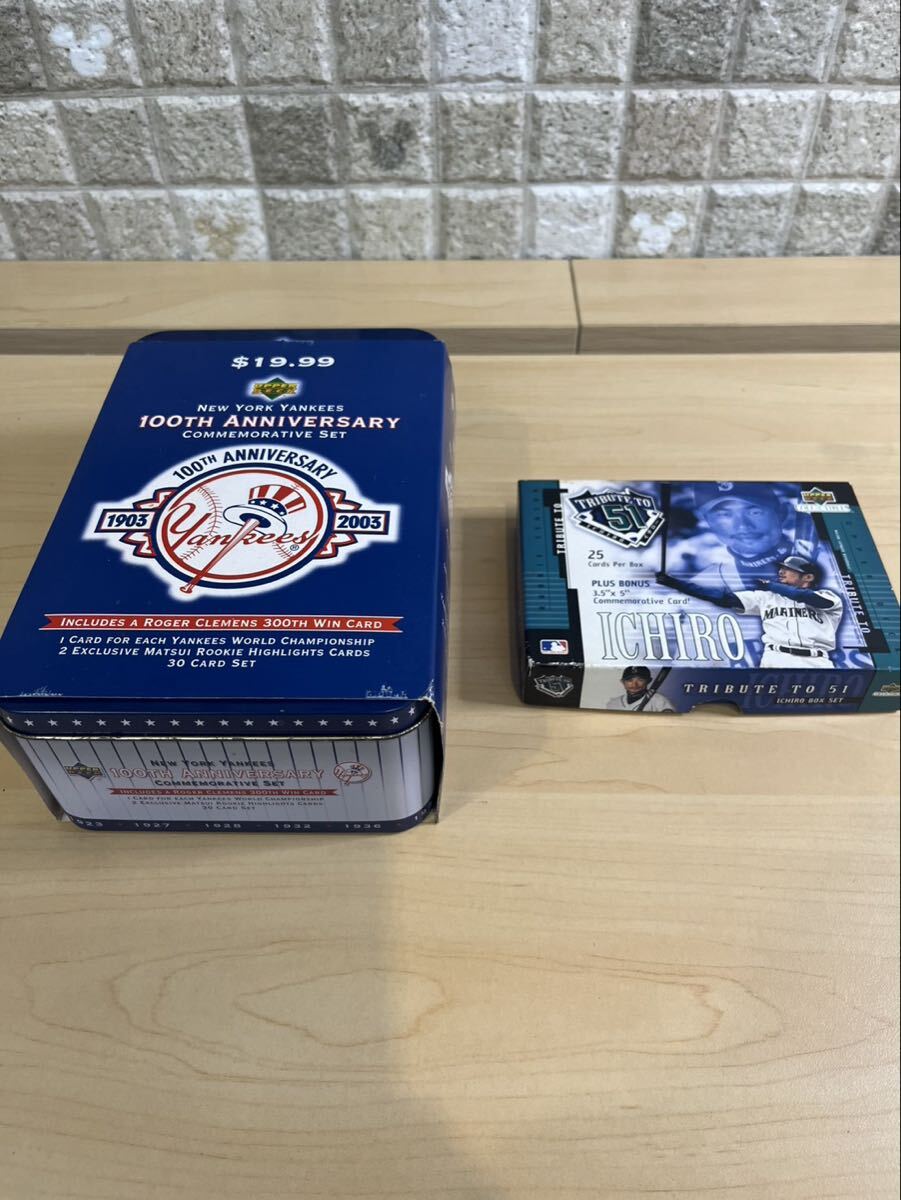 【送料無料 美品】1円〜 アッパーデック イチローボックスセット & ニューヨークヤンキース100周年記念セット トレカ 2点セット【13-2.RN】拍卖