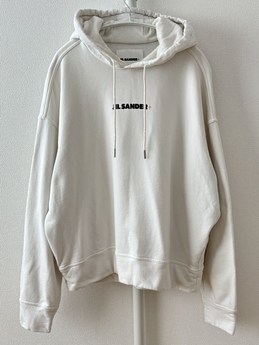 ■激安■JIL SANDER+/ジルサンダープラス■ロゴ スウェット パーカー■ホワイト/M■男女◎拍卖