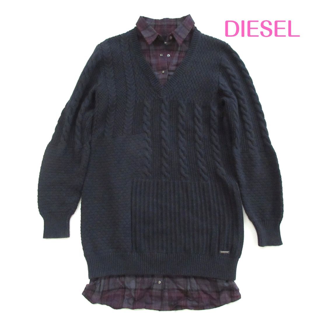 【Diesel】ディーゼル レイヤード風 ニット ワンピース 0111拍卖
