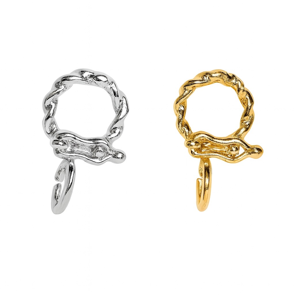 K18YG WG バチカン ツイスト チェーンパーツ ネックレスパーツ ペンダントパーツ 18金 18K 繋ぎ ロック付き ピンクゴールド マルチバチカン拍卖