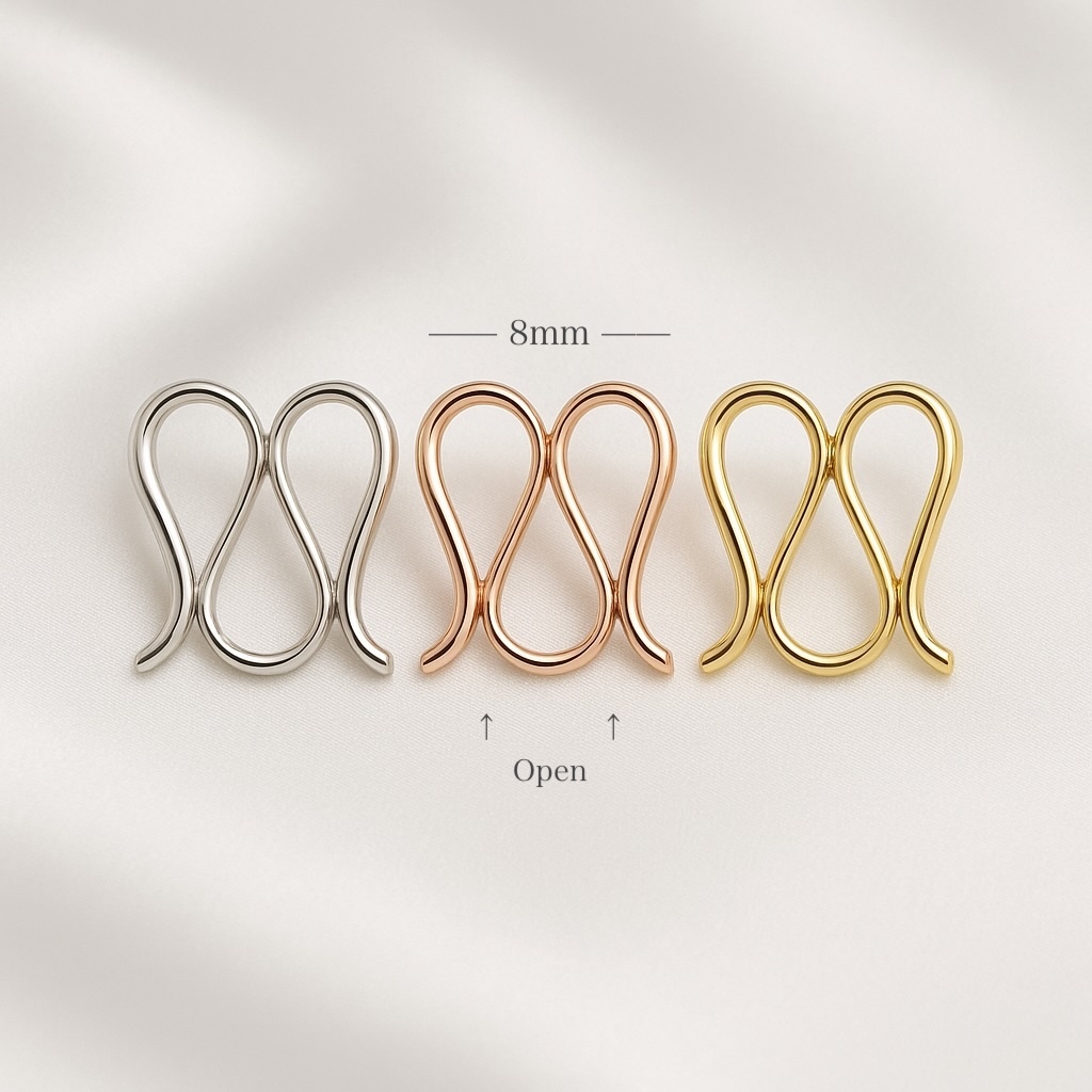 K18YG WG PG ワンタッチクラスプ コネクター M 繋ぎ チェーンパーツ ネックレスパーツ 留め具 かんたん留め金具 18K 便利パーツ拍卖