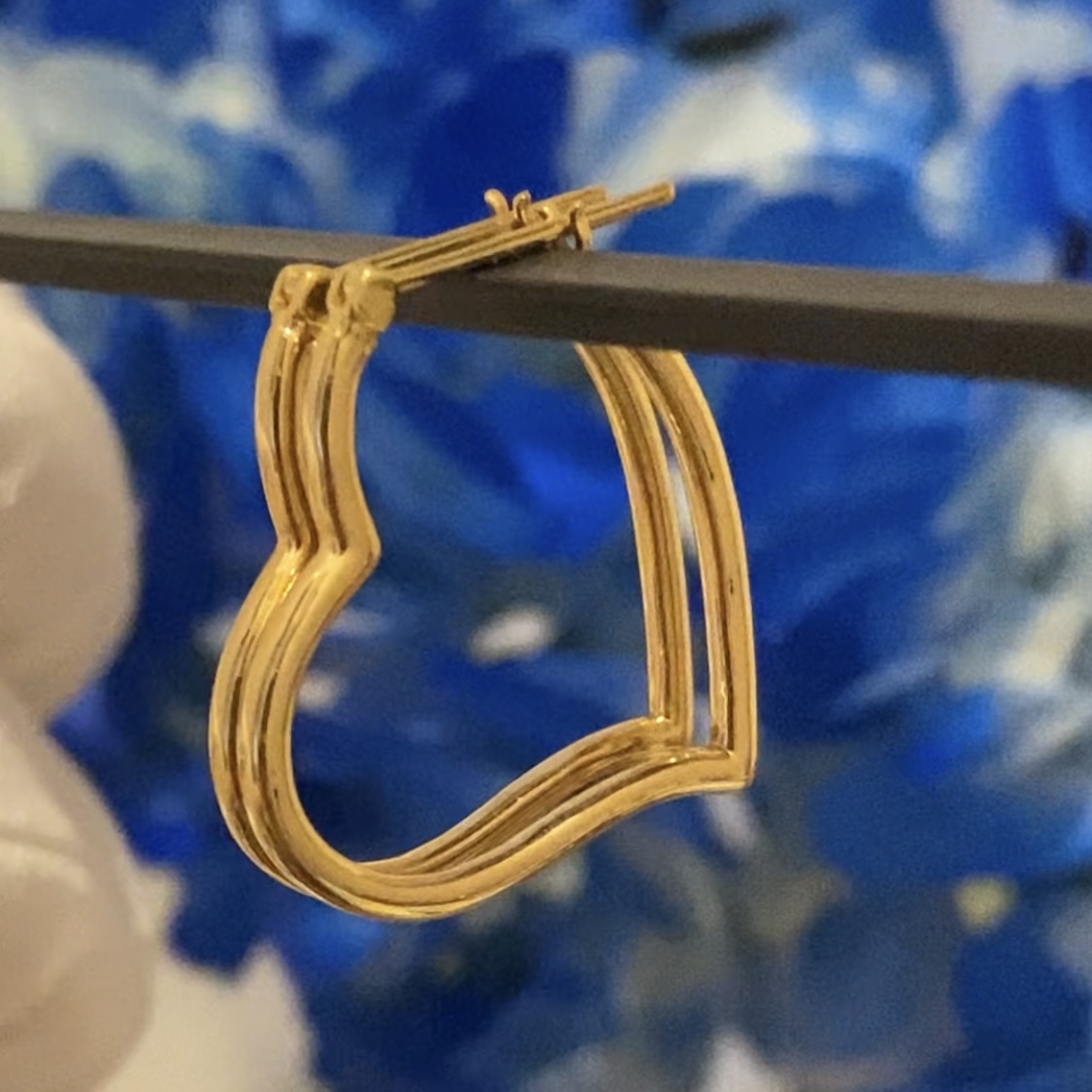 K18YG フープピアス ピアス ハート イエローゴールド ハート型 中空 シンプル 18金 18K K18 大ぶり 大きめ拍卖