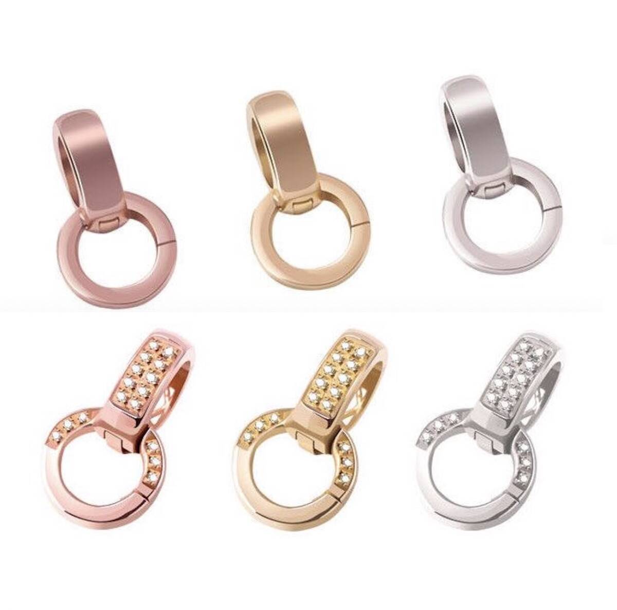 K18YG WG PG【ハーフダイヤ】ロック付き バチカン ダイヤモンド クラスプ イエローゴールド 18K パーツ マルチバチカン ホワイトゴールド拍卖