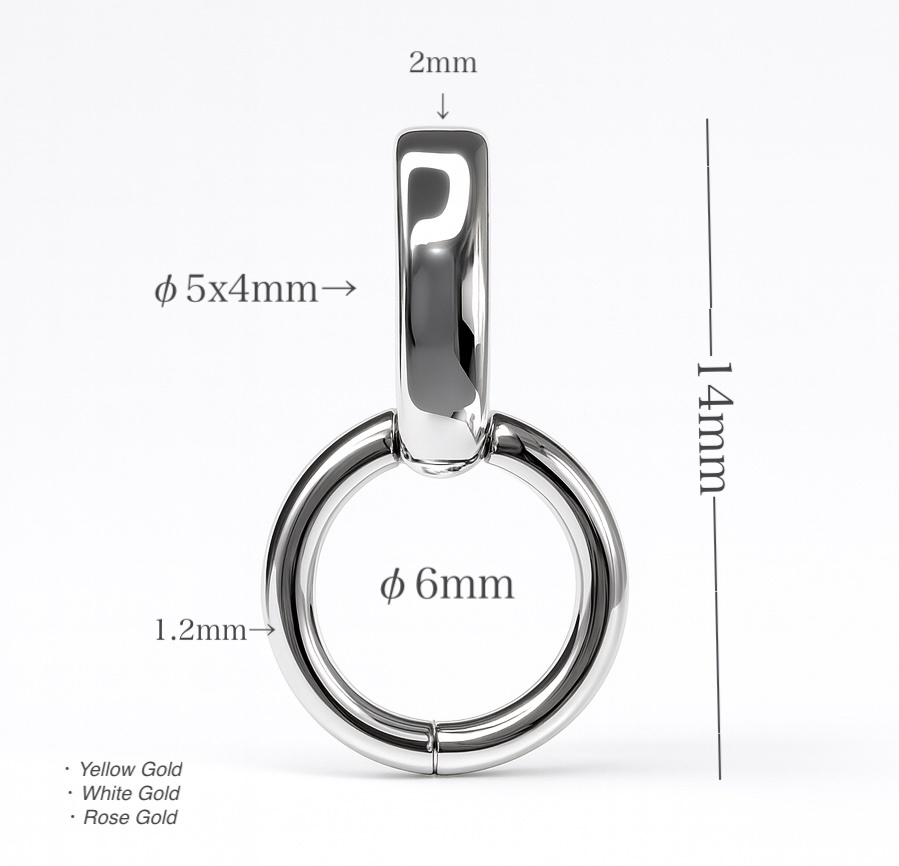 【大・鏡面】K18YG WG バチカン パーツ ロック付き マルチバチカン 18K チェーンパーツ ペンダントパーツ クラスプ 爪ロック K18 YG 大きめ拍卖