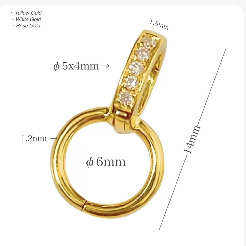 【大・ダイヤモンド】K18YG WG バチカン パーツ ロック付き ペンダントホルダー 18K マルチバチカン ダイヤ クラスプ K18 YG 大きめ拍卖