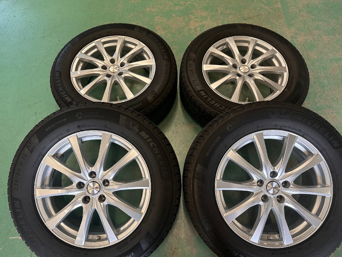 2022年製 スタッドレス ミシュラン X-ICE SNOW SUV 235/65R18 7.5J +35 5H PCD114.3 4本set レクサスRX 空気圧センサー付き P250505a拍卖