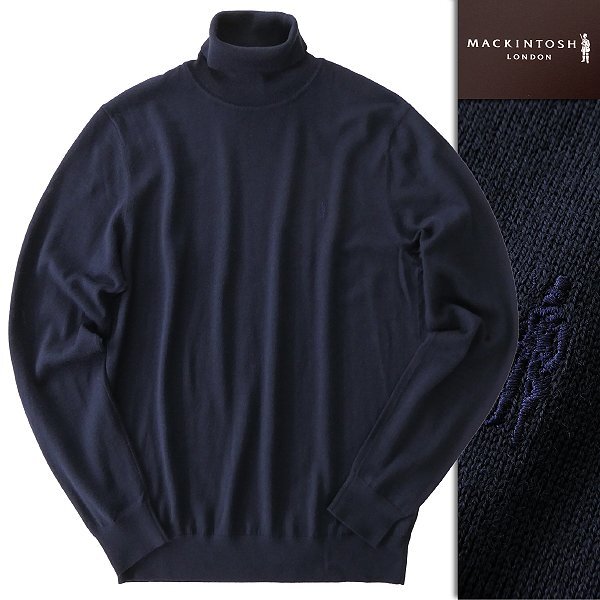 新品 3.3万 マッキントッシュロンドン 14ゲージ ウール タートルネック ニット LL 紺 【I40854】 MACKINTOSH LONDON 秋冬 メンズ 洗濯可拍卖