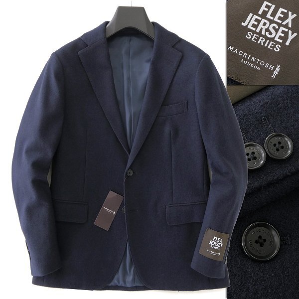 新品 7.4万 マッキントッシュロンドン バランサーキュラー ジャケット 40(L) 紺 【J51809】 FLEX JERSEY 秋冬 ウール 起毛 ジャージー拍卖
