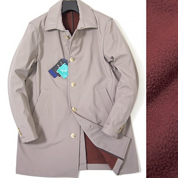 新品 ジーステージ 裏フリース 防風 撥水 3レイヤー ステンカラー コート 46(M) ベージュ 【4-90801_5_46】 秋冬 メンズ ボンディング拍卖