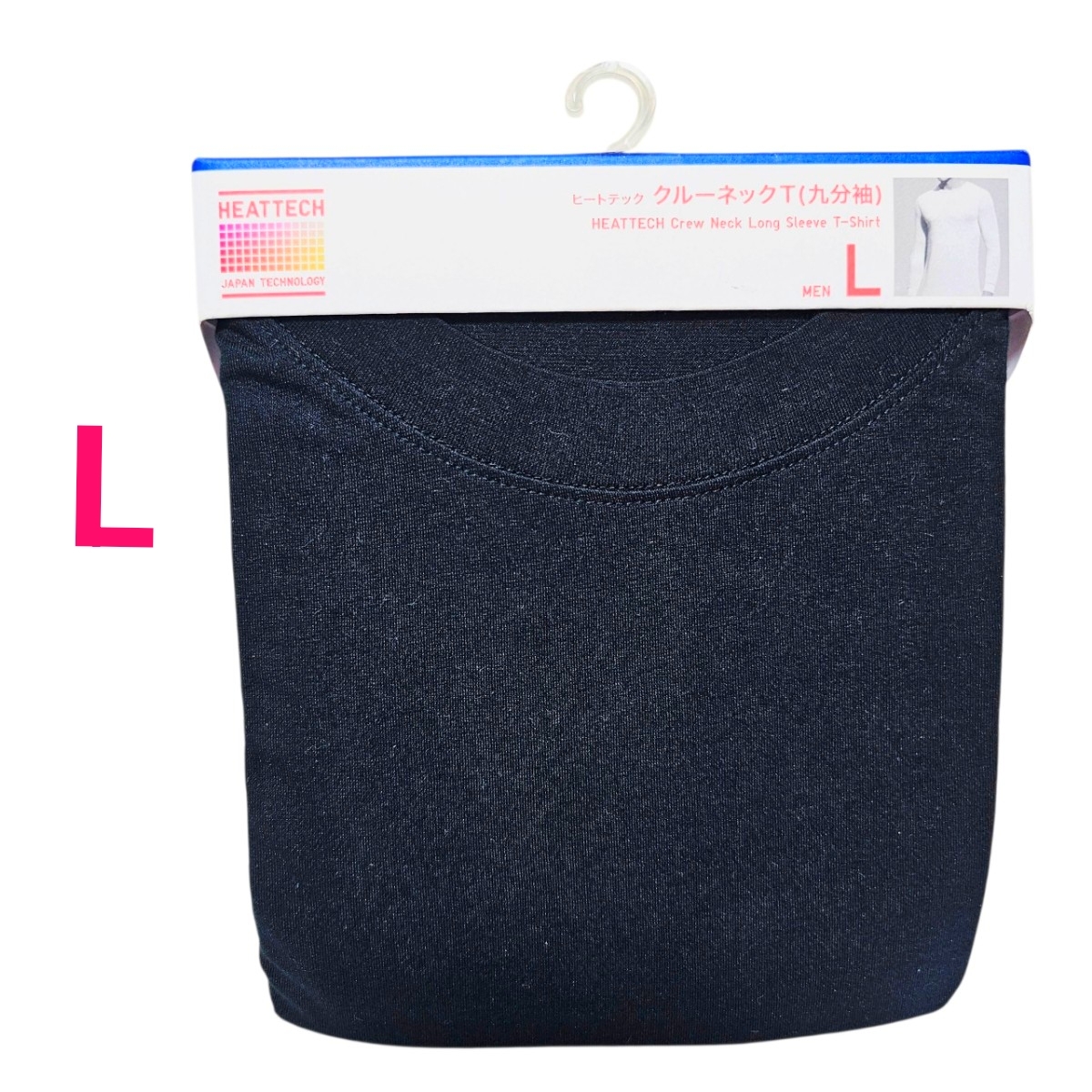 新品 ユニクロ UNIQLO ヒートテック クルーネック L 9分袖 ブラック MEN Y66拍卖