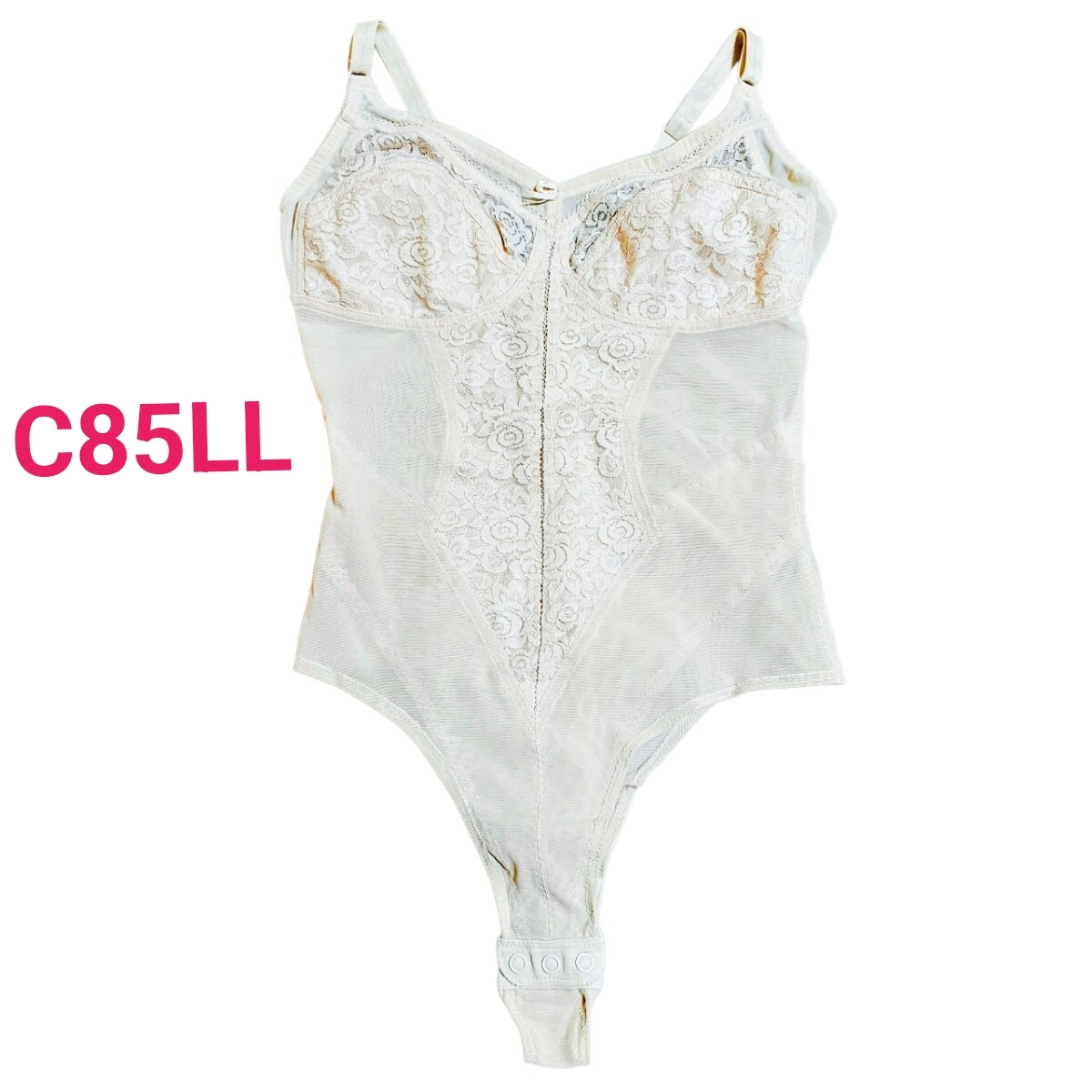 未使用 ボディスーツ C85LL ハイレグ 光沢 レース メッシュ Y93拍卖