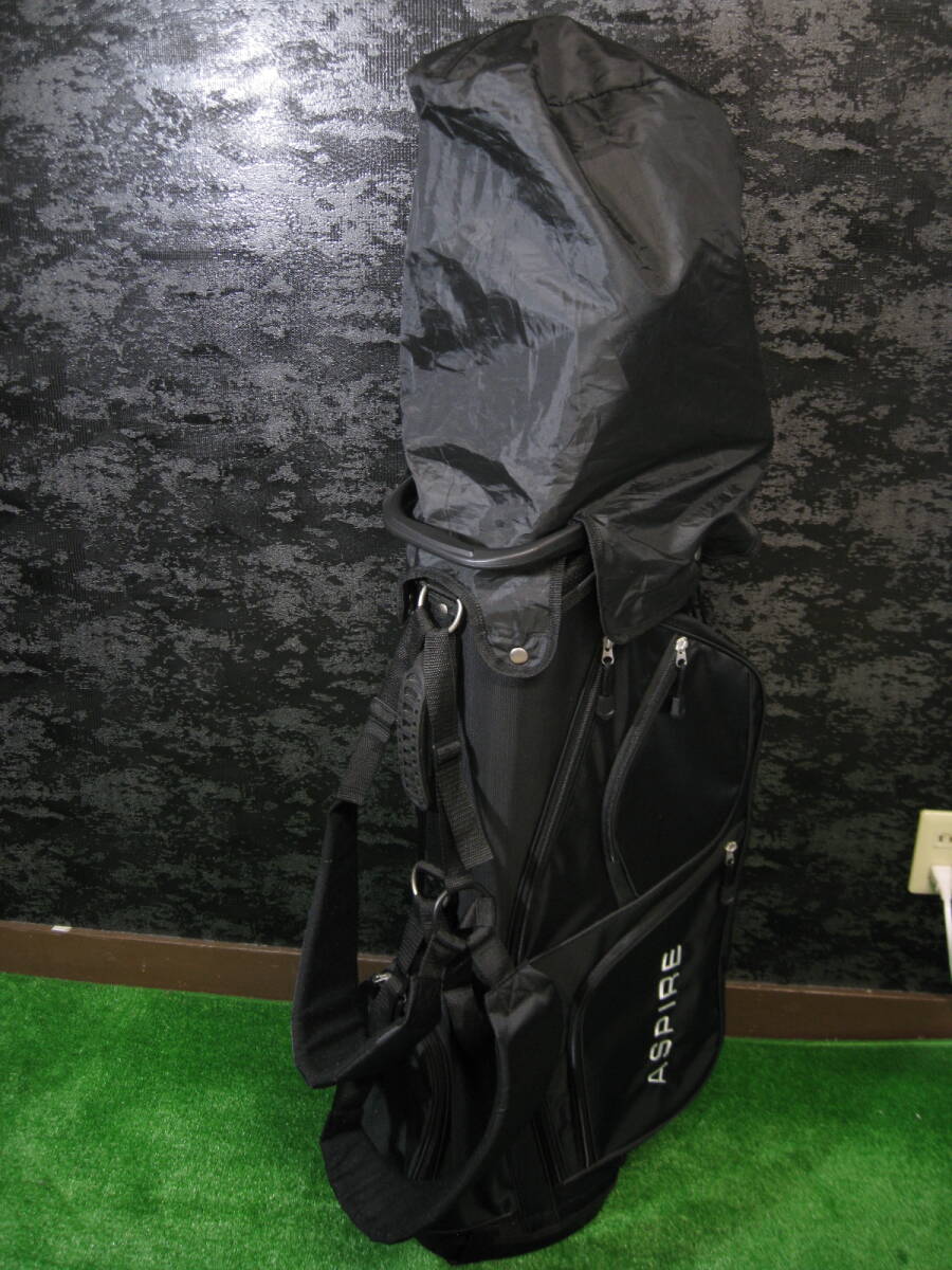 ASPIRE GOLF XD-1 キャディバッグ クラブ9本セット 黒系 スタンドタイプ拍卖