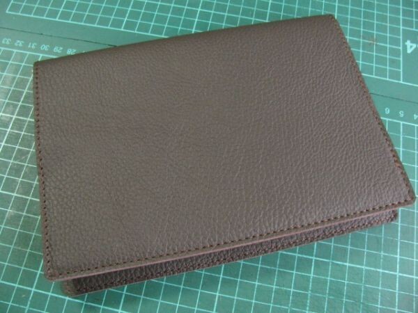 (t08)本革単行本サイズブックカバー B6/四六判(牛シュリンク革)濃茶W300拍卖