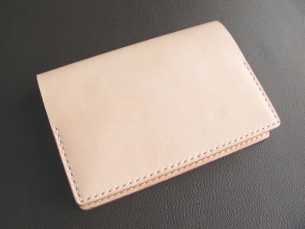 (C87) 牛ヌメ革文庫本用ブックカバー 生成り 手縫い しおり付き W245拍卖