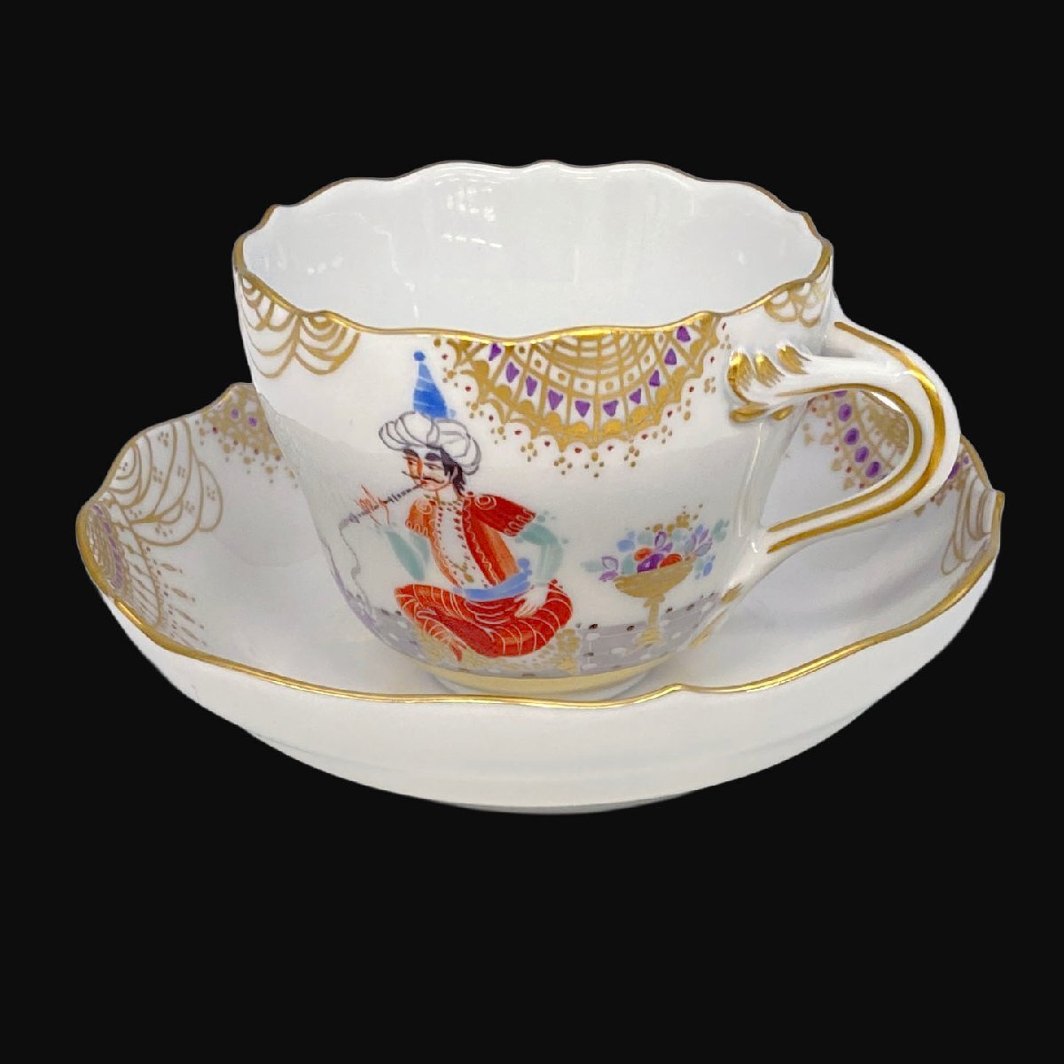 Meissen マイセン アラビアンナイト No.6 モカ カップ&ソーサー 千夜一夜物語(680710)103-4246351拍卖