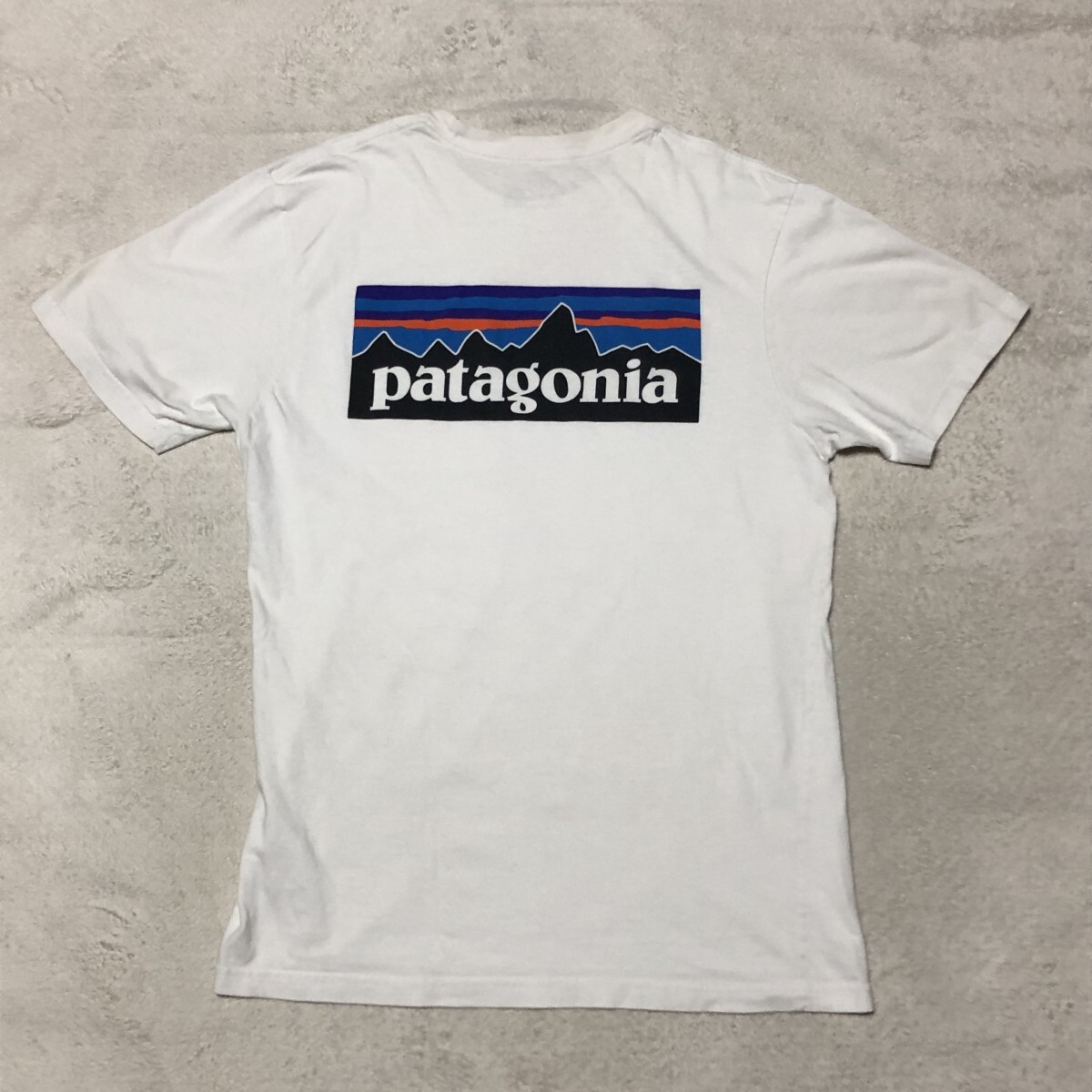 patagonia パタゴニア 16年製 P-6 半袖ポケットTシャツ 白 バックロゴプリント Sサイズ拍卖