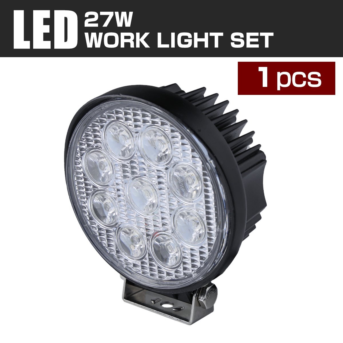 27W LED作業灯 照射60度 パワーLED 防水 屋外 照明 車/トラック/船舶 ワークライト マリンデッキライト 汎用 ホワイト DC12V/24V PZ175拍卖