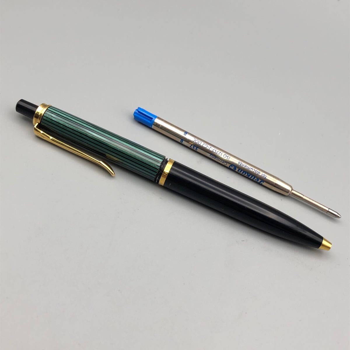 ★F09140 Pelikan ペリカン スーベレーン K400 ボールペン 緑縞 グリーン 破損有 筆記具拍卖