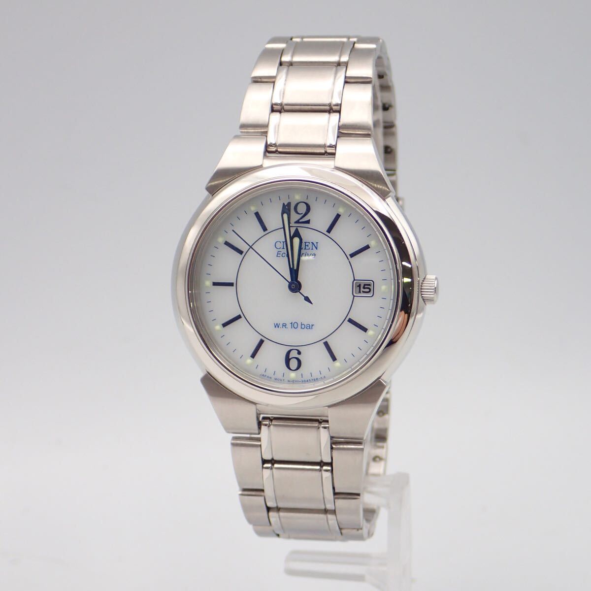 岡10094 CITIZEN シチズン E111-S027161 Eco-Drive エコドライブ W.R.10bar デイト クオーツ メンズ 腕時計 稼働品拍卖
