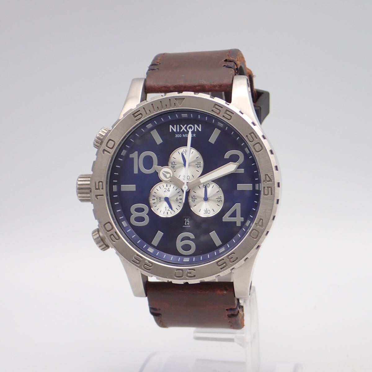 お09333【NIXON】ニクソン THE 51-30 CHRONO クロノグラフ 300M ブルー文字盤 QZ 腕時計 稼働品拍卖