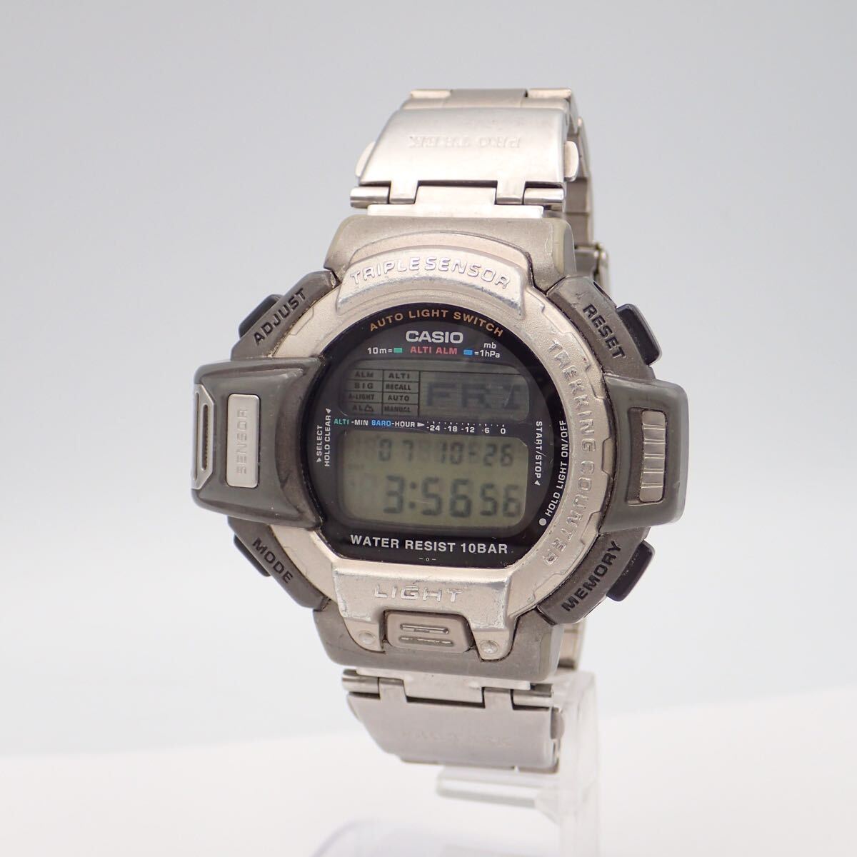 お09413【稼働品】カシオ プロトレック クオーツ PRT-610 1571 トリプルセンサー 10BAR デジタル拍卖