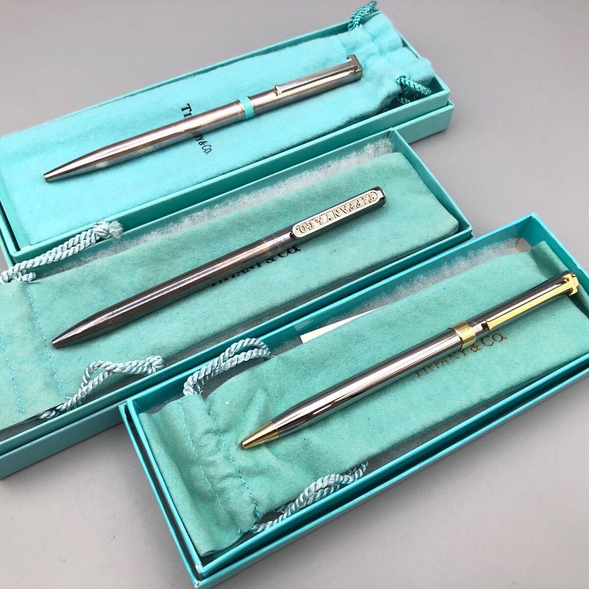 ★F10112 TIFFANY&Co. ティファニー ボールペン 3点セット まとめ 925 箱付拍卖