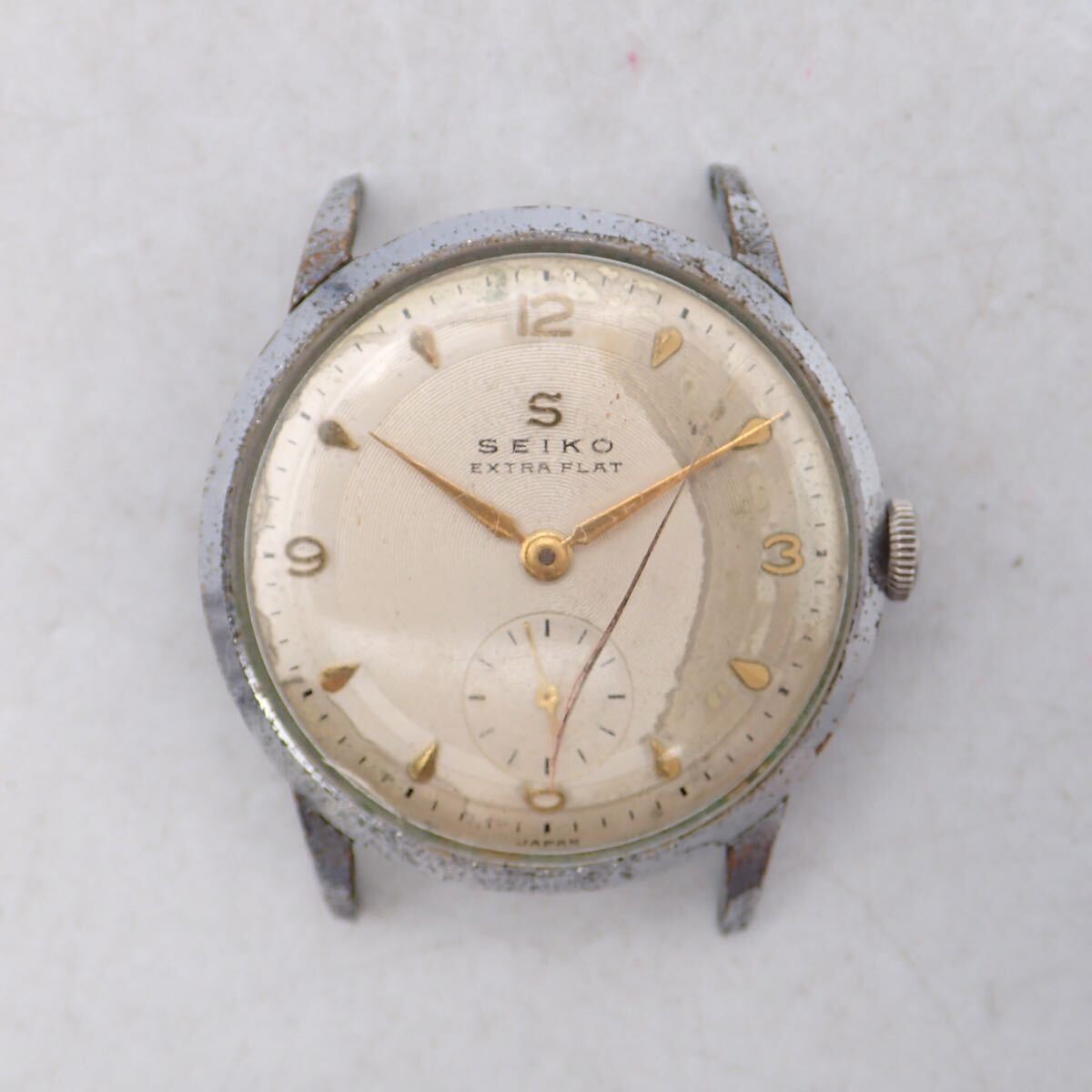 岡10161【希少】SEIKO EXTRA FLAT セイコー エクストラフラット 3針 スモセコ 手巻き 腕時計 ジャンク拍卖