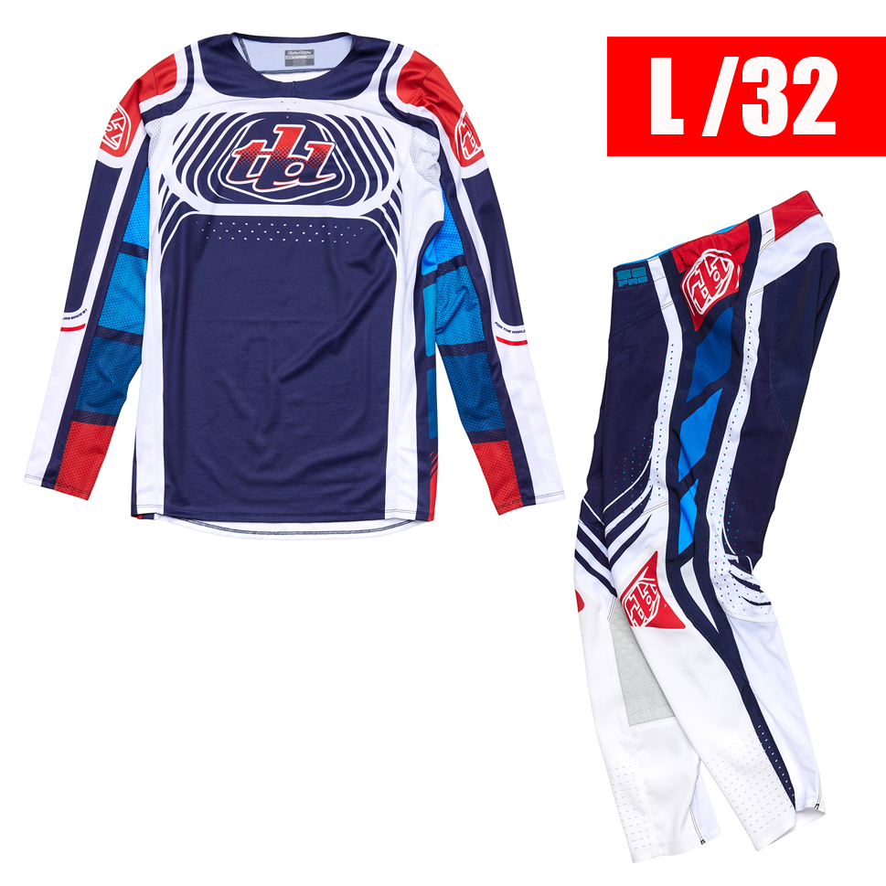 【更にプライスダウン!25%OFF】TROYLEE '24 SE-PRO ジャージパンツセット WAVEZネイビーレッド L/32サイズ 【送料サービス】拍卖