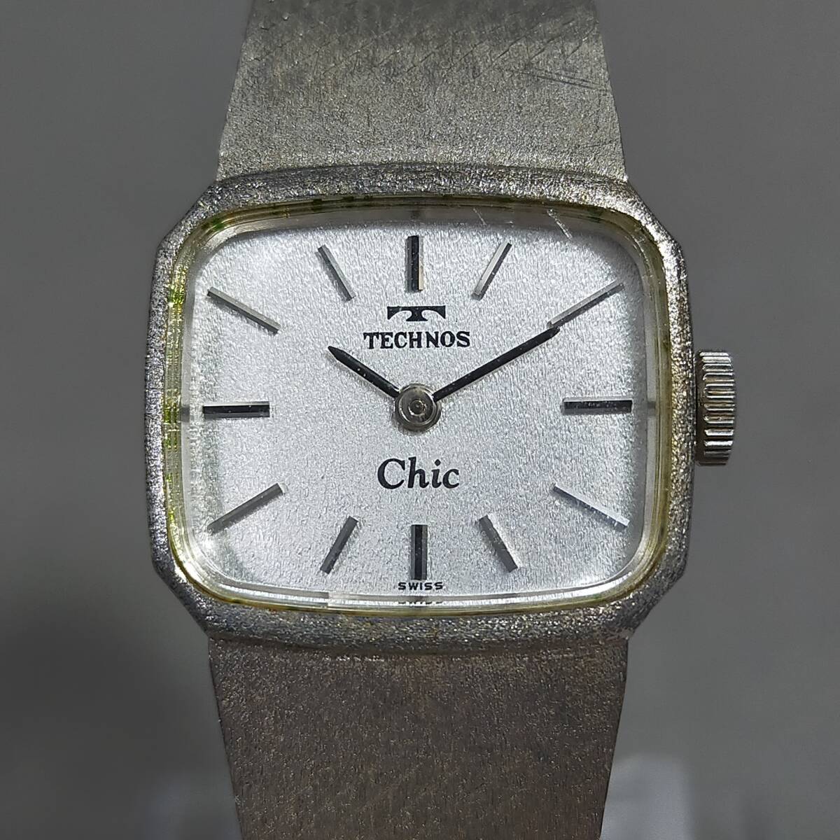 ▲ 10/21 296362 TECHNOS テクノス Chic 手巻き 2針 レディース 腕時計 used 現状品拍卖