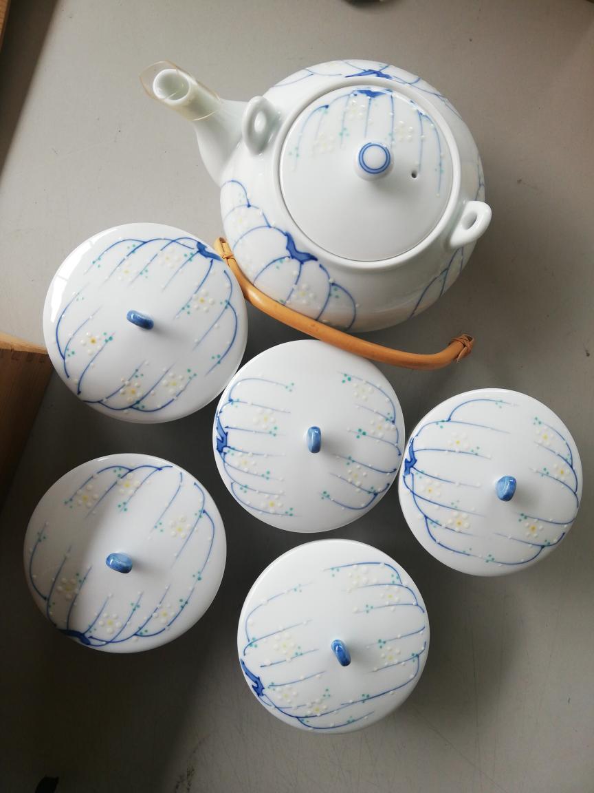 急須と湯呑み5個の汲出茶器セット 3A1SCF拍卖