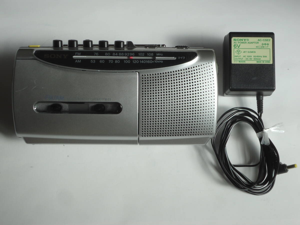 「モノラルラジカセ CFM-E5」 ソニー SONY カセットテープ FM/AM 録音拍卖