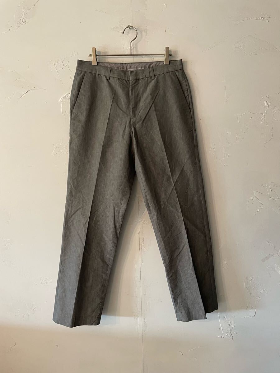ヴィンテージ Calvin Klein テーパードパンツ スラックス ボトムス 5 コットン ポリ混合 ライトグレー w78cm メンス レディース古着 拍卖