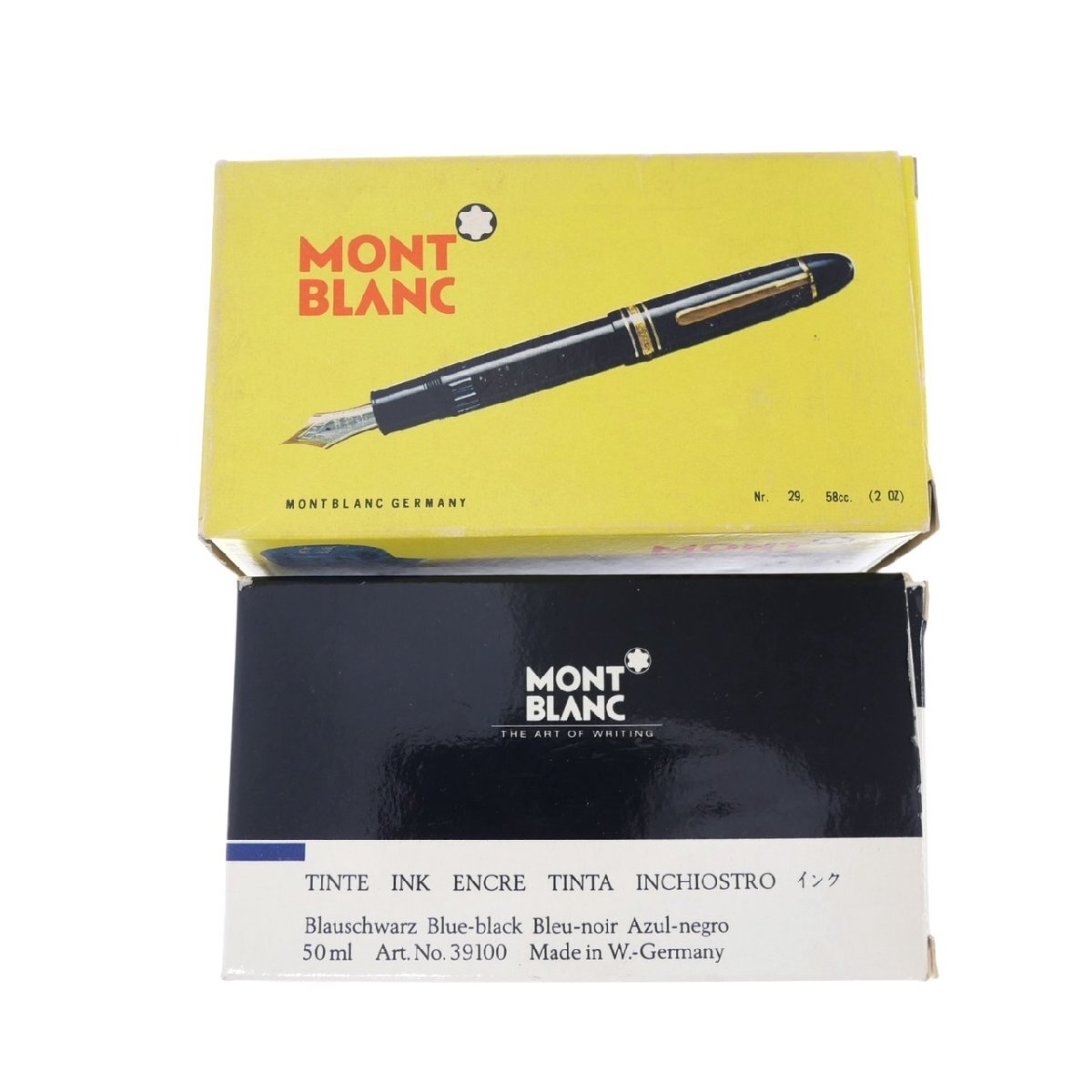1円スタート MONTBLANC モンブラン INK インク 2点セット Fiillhalter Tinte ブラック Art. No.39100 50ml ブルーブラック 筆記具 箱付き拍卖
