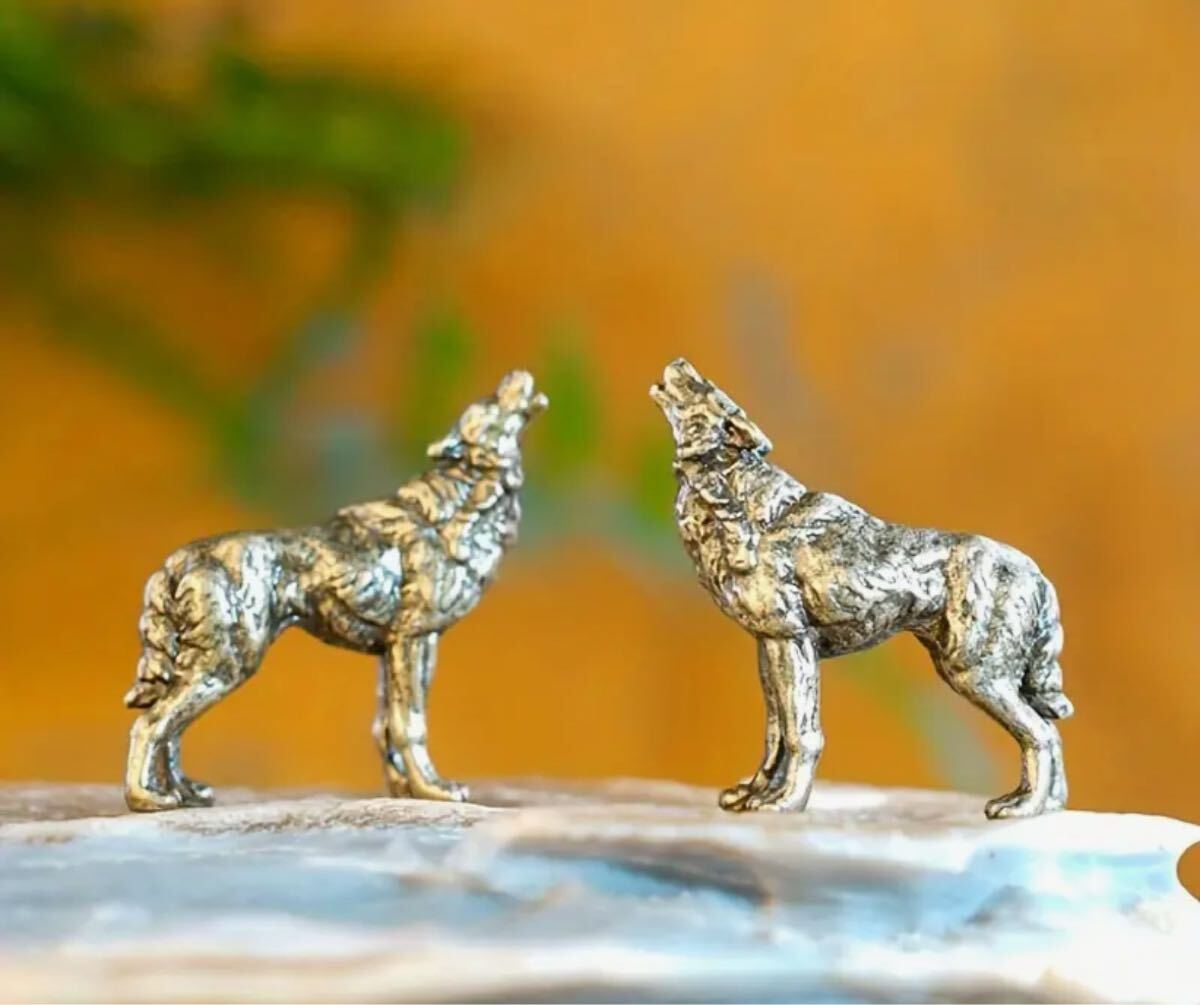 ミニチュアオオカミ フィギュア 置物 装飾品 真鍮製拍卖