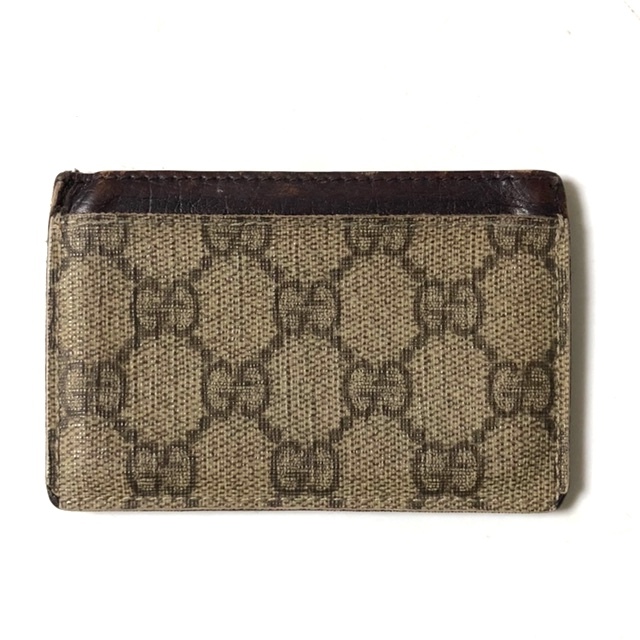☆二点落札で送料無料!2A42 GUCCI グッチ GGスプリーム カードケース パスケース 定期入れ ブラウン 茶 メンズ レディース ユニセックス拍卖
