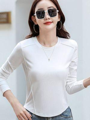 白 ホワイト レディース tシャツ 長袖 無地 カットソー拍卖