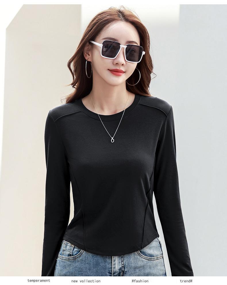 黒 ブラック レディース tシャツ 長袖 無地 カットソー拍卖