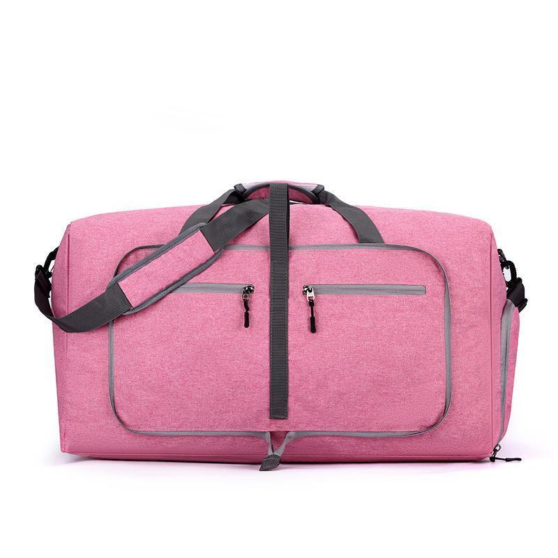 ピンク 折りたたみ式 ボストンバッグ ショルダー 大容量 防災 トラベル 旅行拍卖